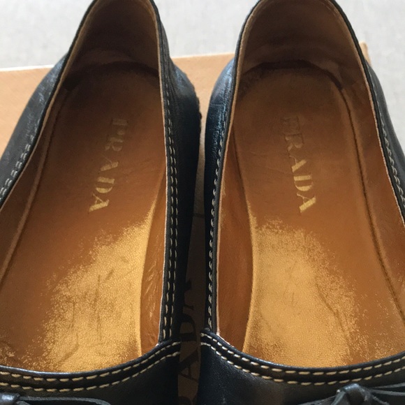 Prada black leather cap-toe espadrille - Picture 7 of 8